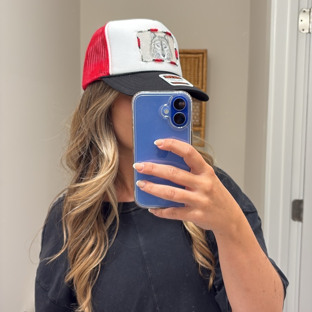 Hand Painted Wolf Trucker Hat